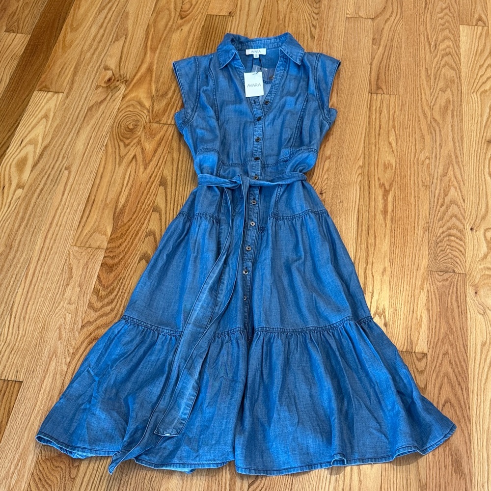 Avara Denim Blue Sleeveless Dress
